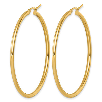 14K Yellow Gold Polished 2.5mm Hoop Earrings