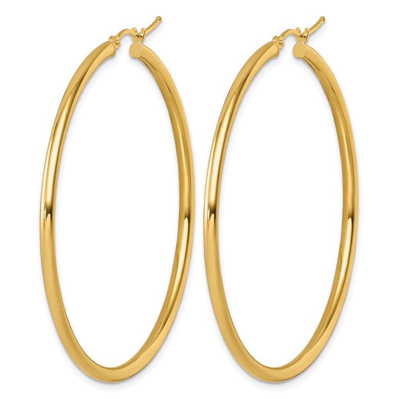 14K Yellow Gold Polished 2.5mm Hoop Earrings