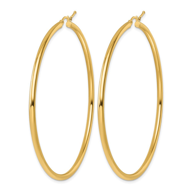 14K Yellow Gold Polished 2.5mm Hoop Earrings