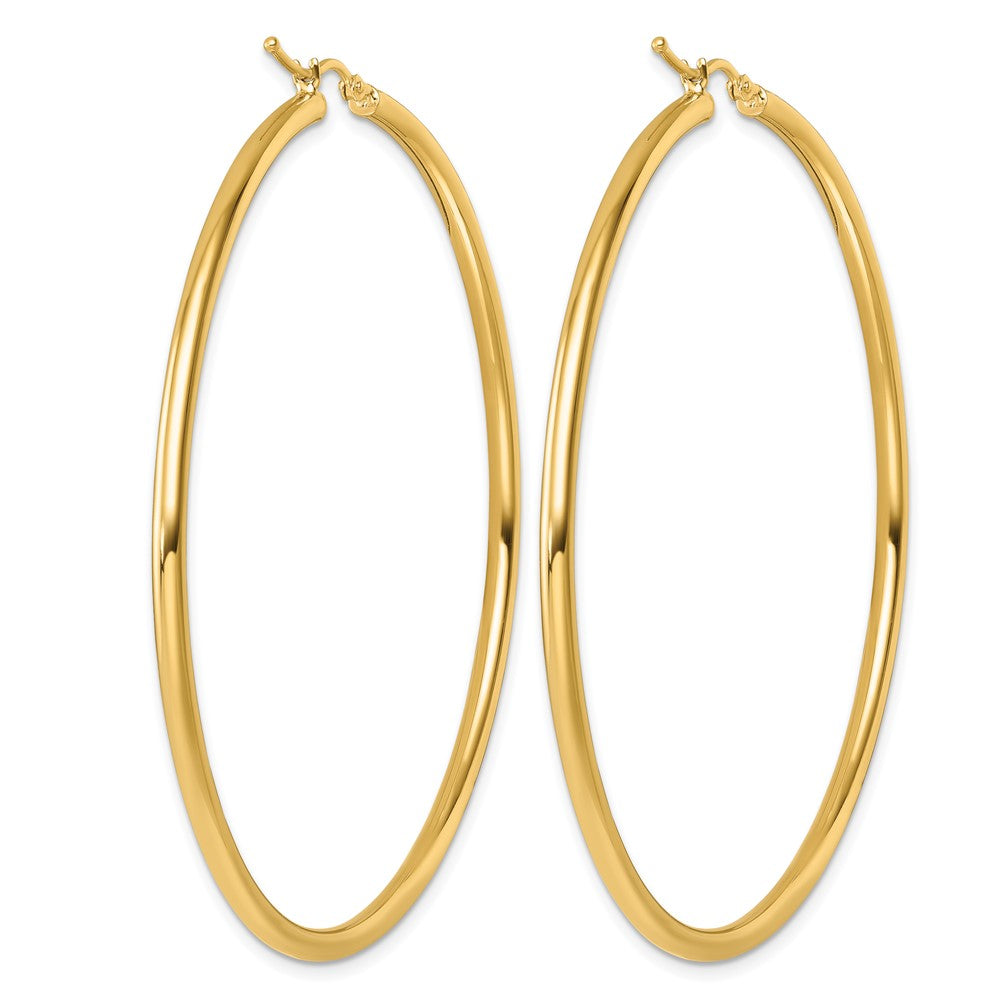 14K Yellow Gold Polished 2.5mm Hoop Earrings