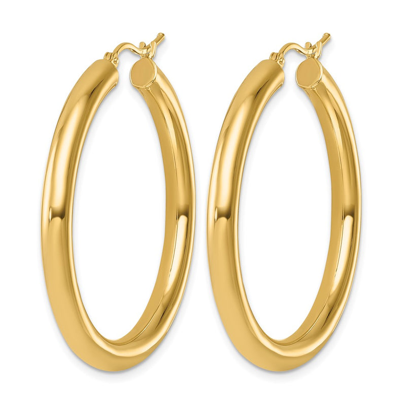 14K Yellow Gold Polished 4mm Hoop Earrings