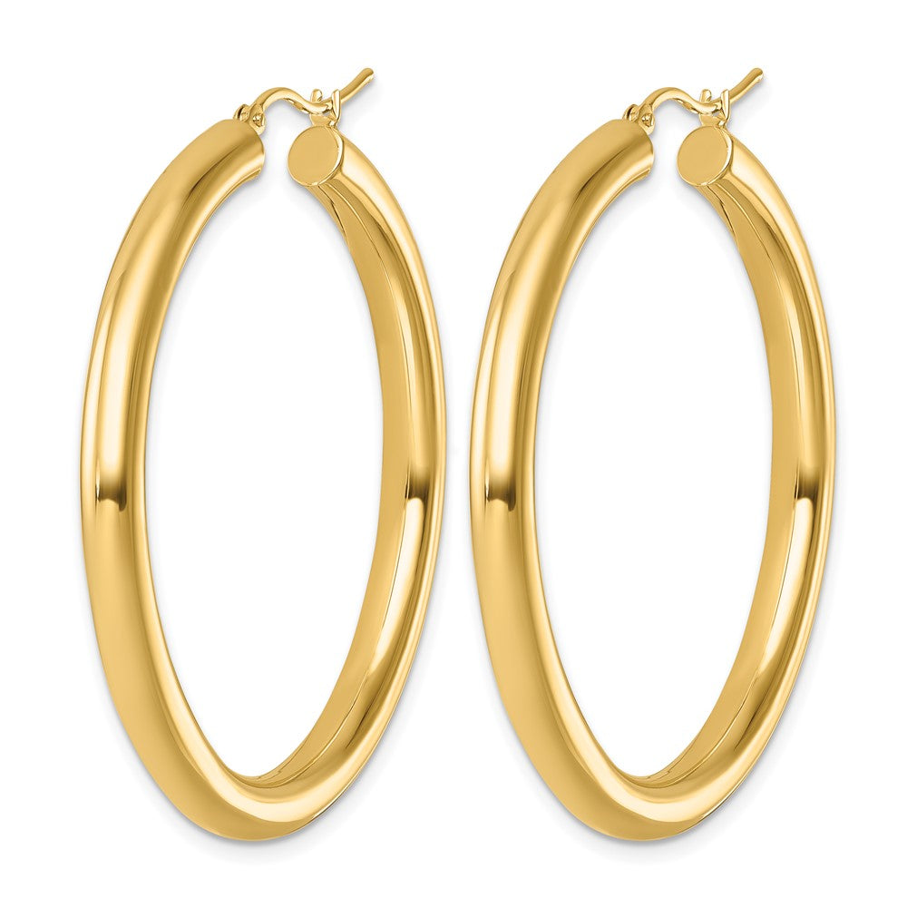 14K Yellow Gold Polished 4mm Hoop Earrings
