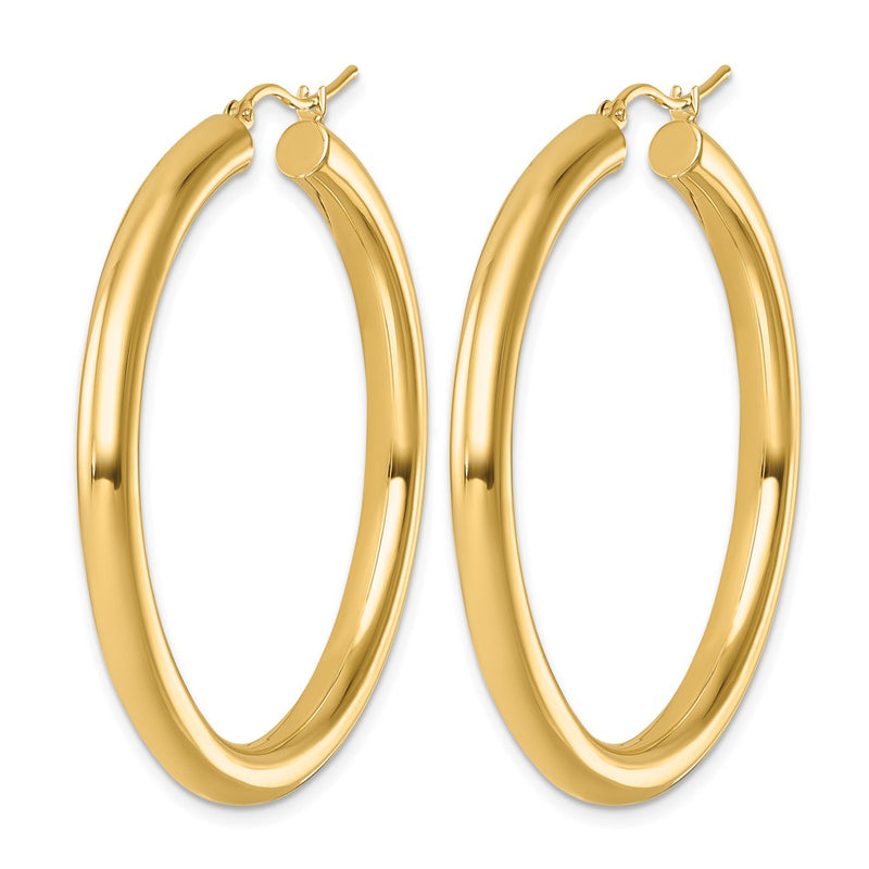 14K Yellow Gold Polished 4mm Hoop Earrings