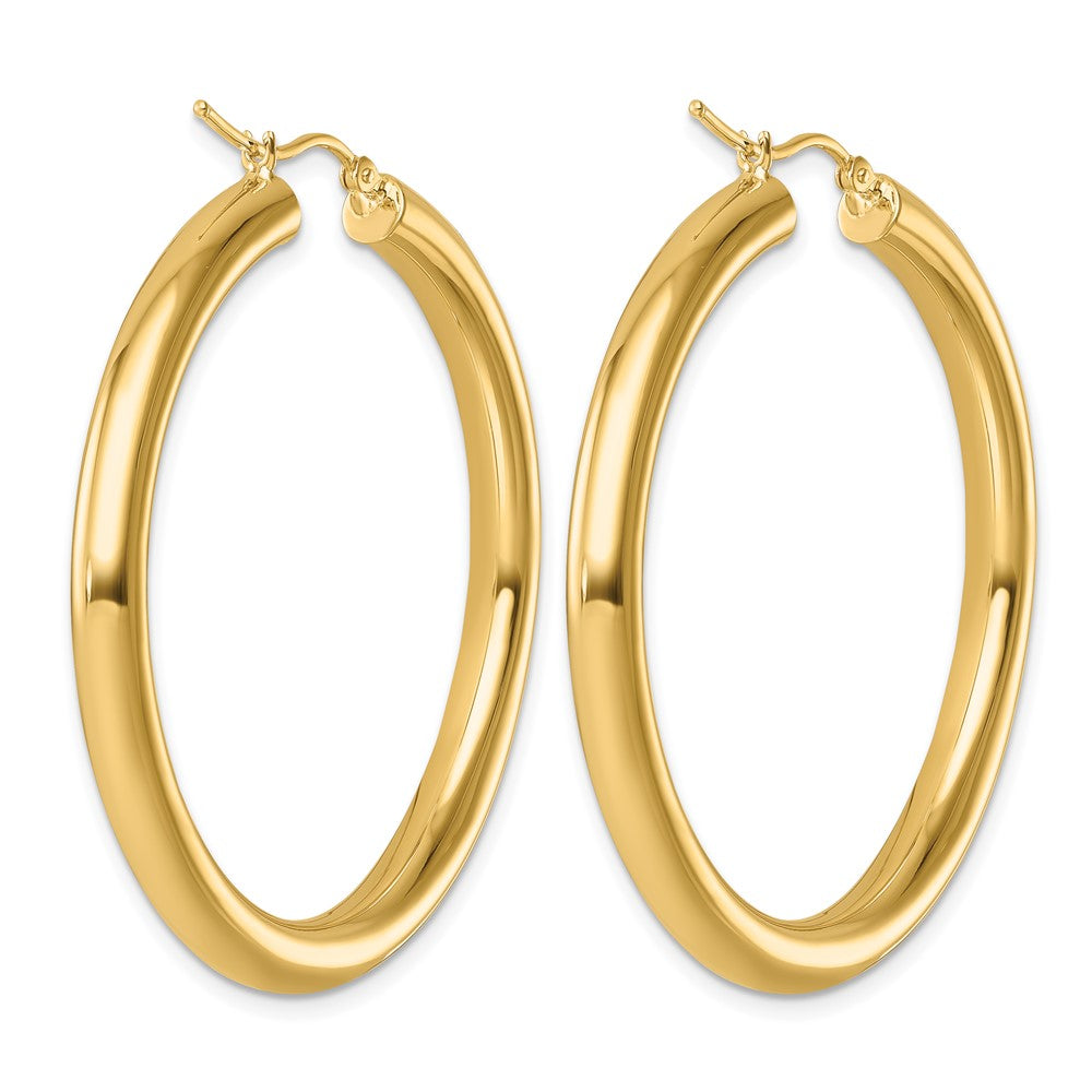 14K Yellow Gold Polished 4mm Hoop Earrings
