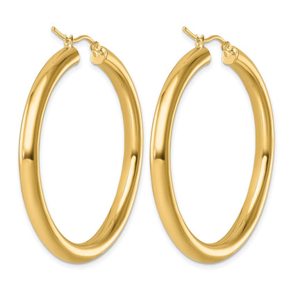 14K Yellow Gold Polished 4mm Hoop Earrings
