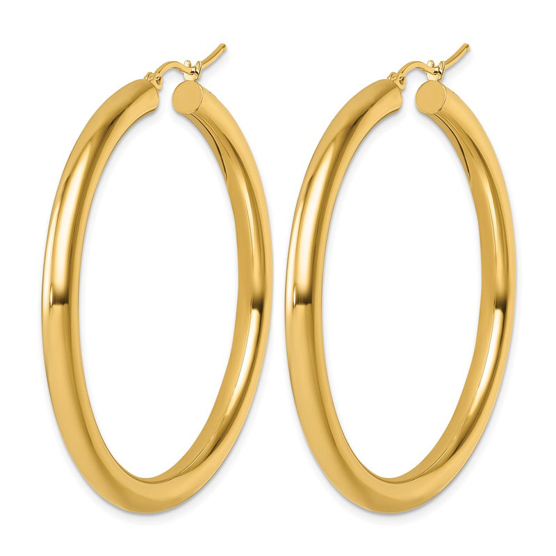 14K Yellow Gold Polished 4mm Hoop Earrings