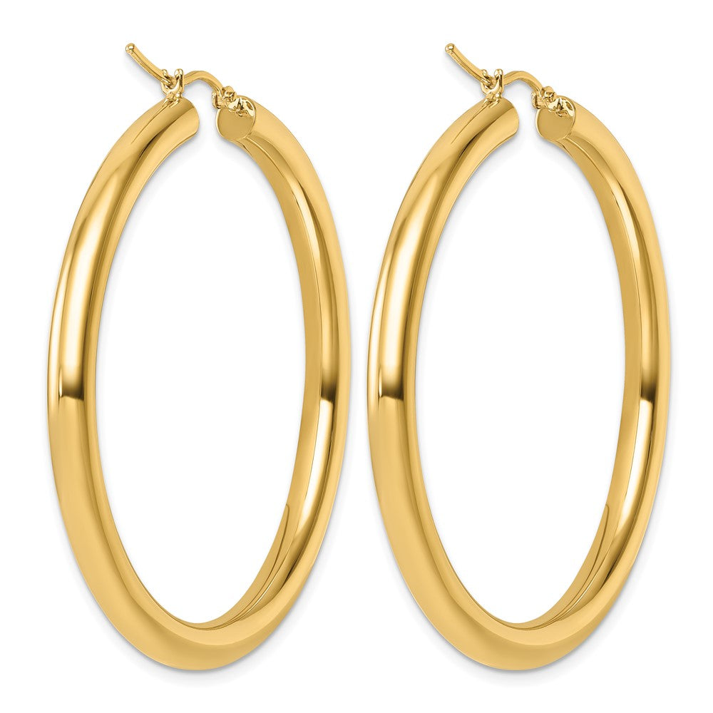14K Yellow Gold Polished 4mm Hoop Earrings