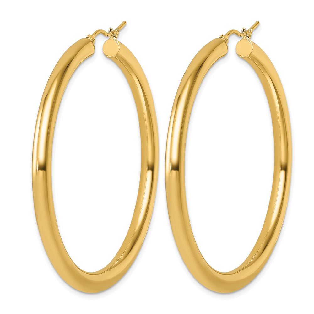 14K Yellow Gold Polished 4mm Hoop Earrings