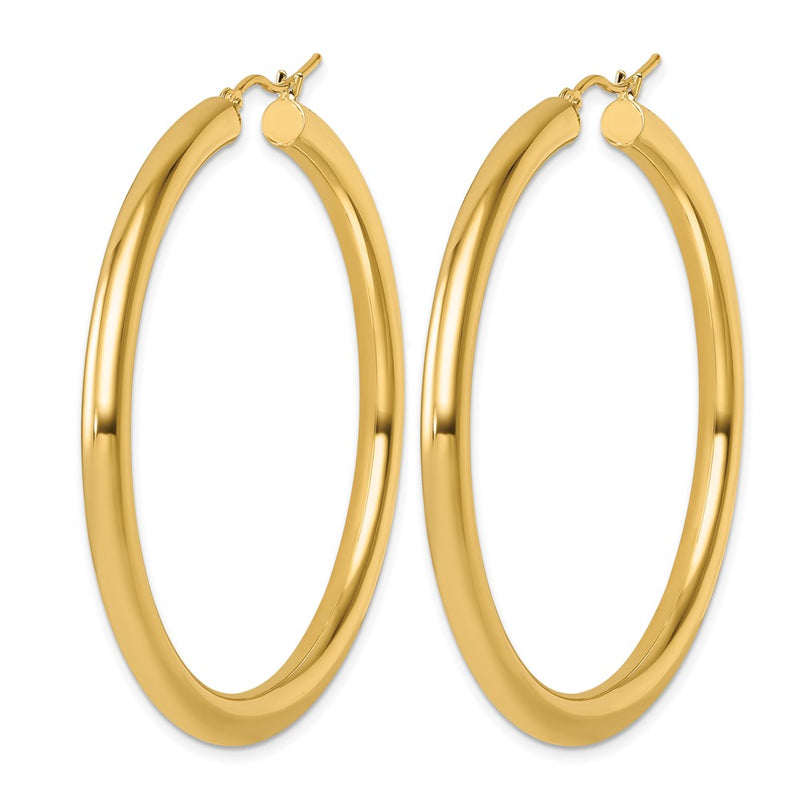 14K Yellow Gold Polished 4mm Hoop Earrings