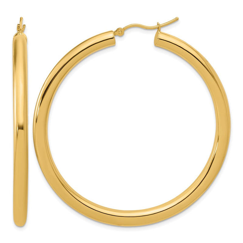 14K Yellow Gold Polished 4mm Hoop Earrings