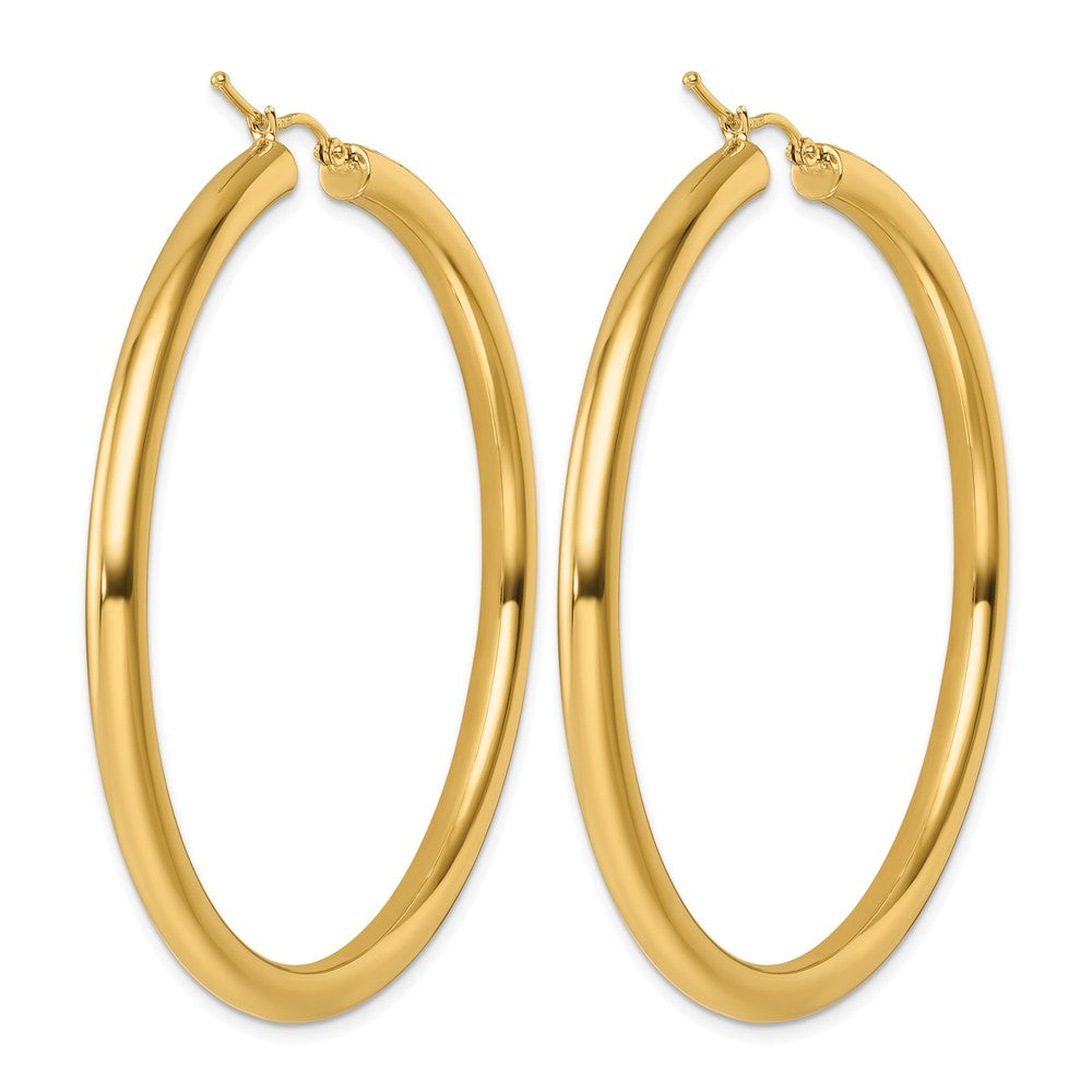 14K Yellow Gold Polished 4mm Hoop Earrings