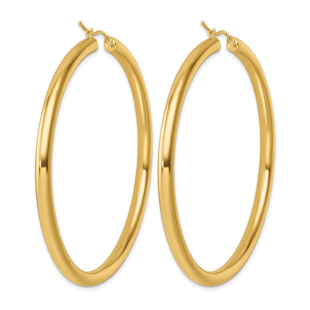 14K Yellow Gold Polished 4mm Hoop Earrings