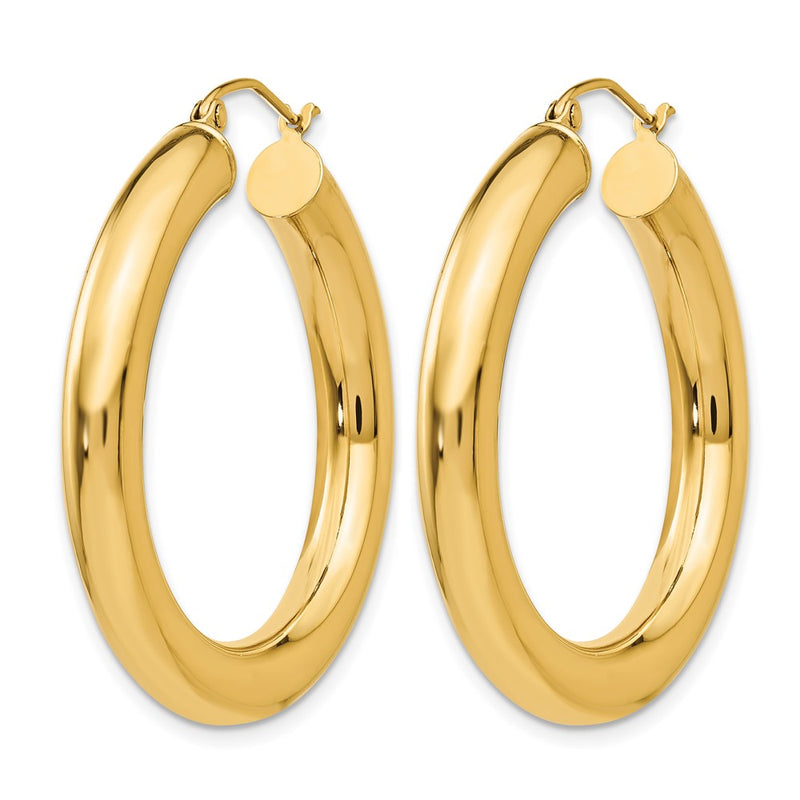 14K Yellow Gold Polished 5mm Hoop Earrings