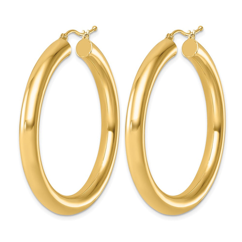 14K Yellow Gold Polished 5mm Hoop Earrings