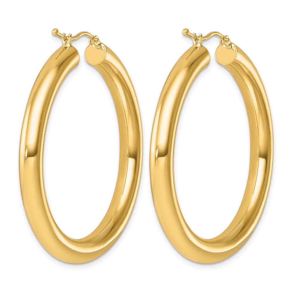 14K Yellow Gold Polished 5mm Hoop Earrings