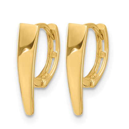 14K Yellow Gold Polished Hinged Hoop Earrings