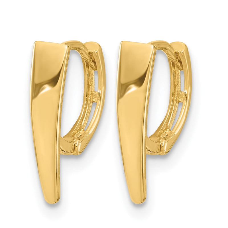 14K Yellow Gold Polished Hinged Hoop Earrings
