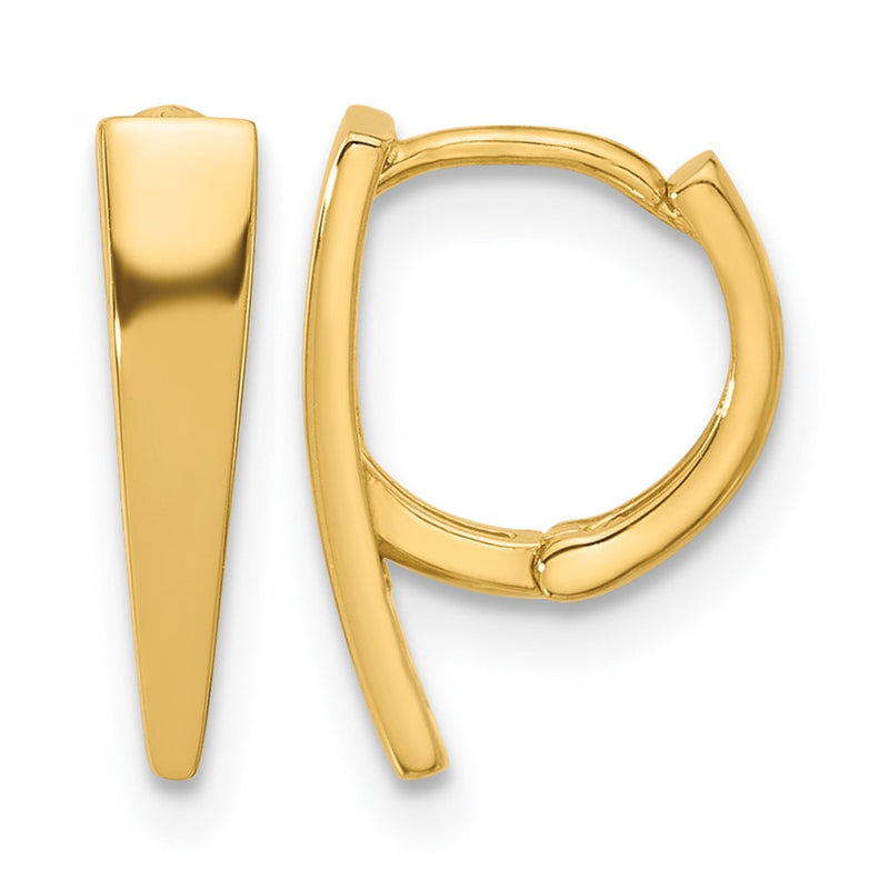 14K Yellow Gold Polished Hinged Hoop Earrings