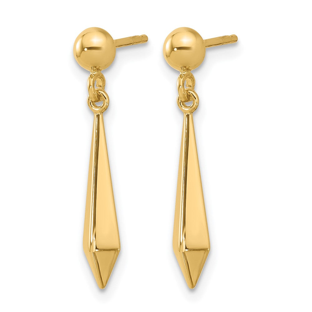 14K Yellow Gold Polished Post Dangle Earrings