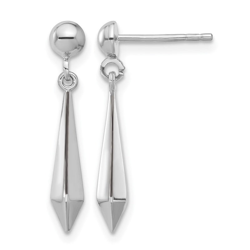 14K White Gold Polished Post Dangle Earrings