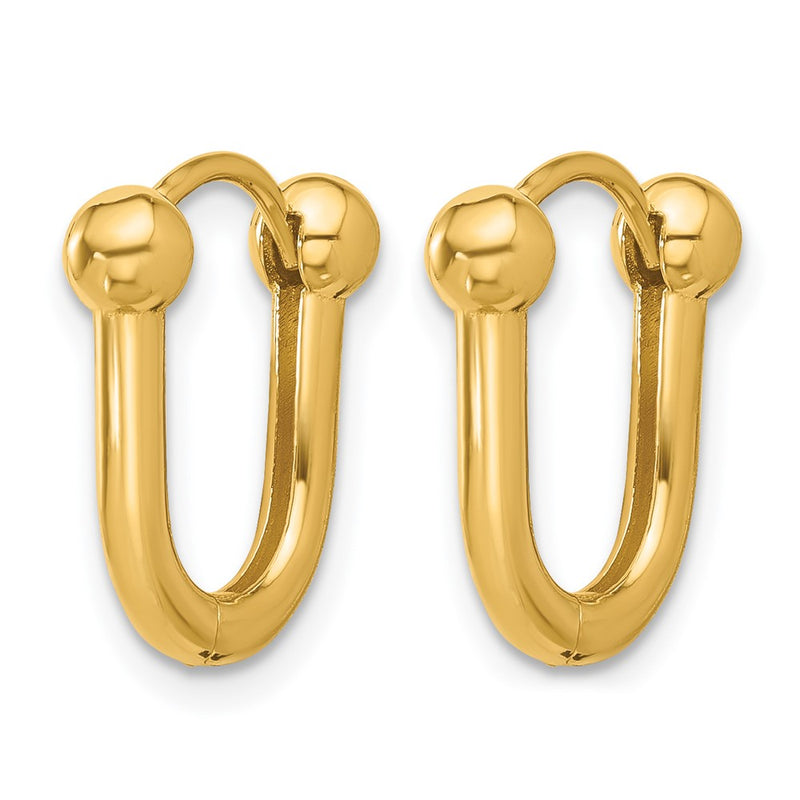14K Yellow Gold Polished Hinged Hoop Earrings