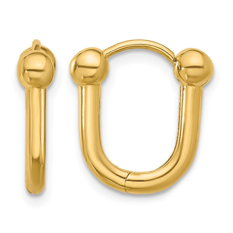 14K Yellow Gold Polished Hinged Hoop Earrings