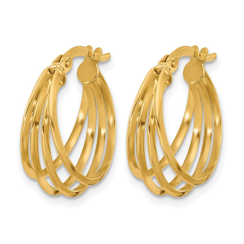 14K Yellow Gold Polished Hoop Earrings