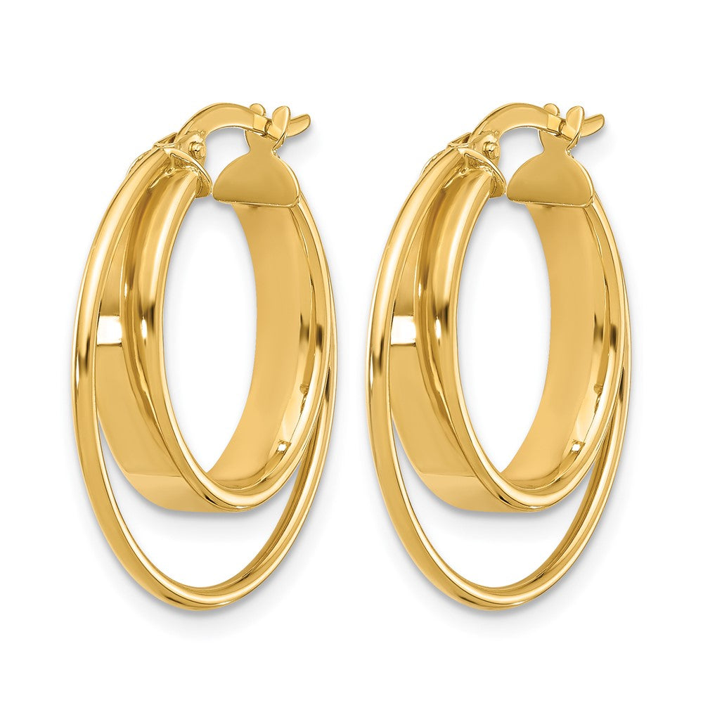 14K Yellow Gold Polished Hoop Earrings