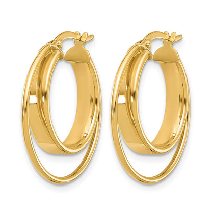 14K Yellow Gold Polished Hoop Earrings