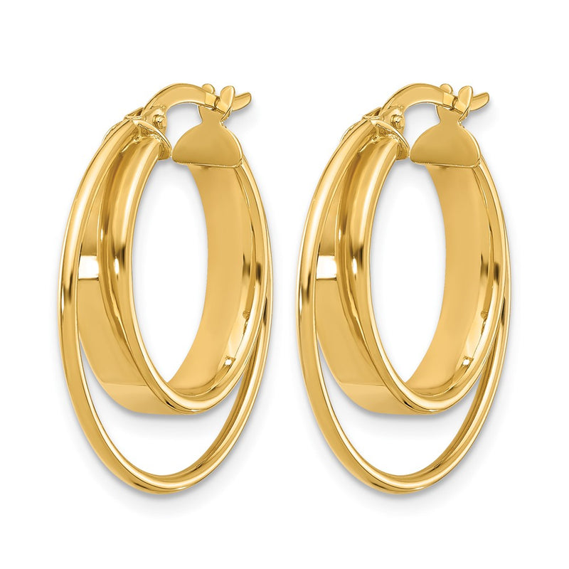 14K Yellow Gold Polished Hoop Earrings