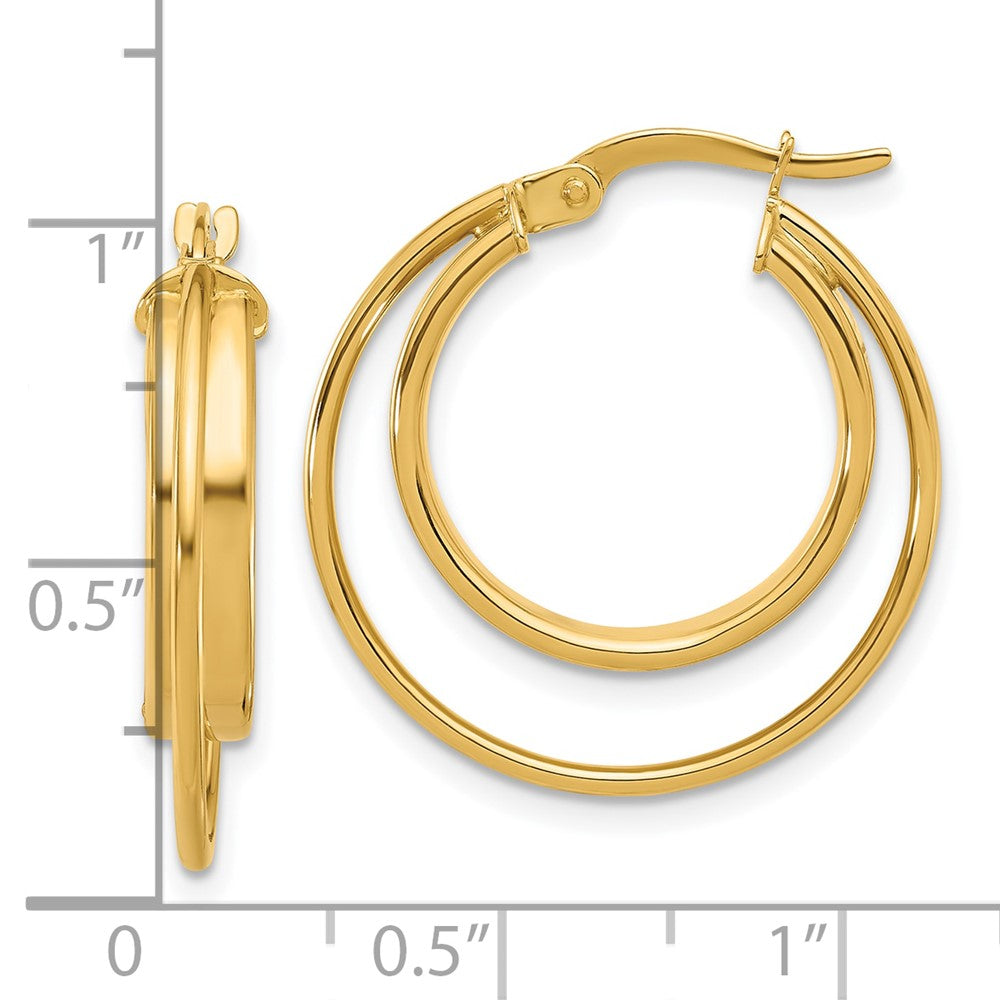 14K Yellow Gold Polished Hoop Earrings