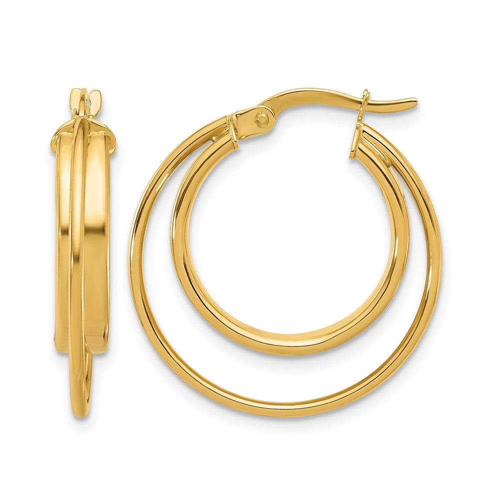 14K Yellow Gold Polished Hoop Earrings