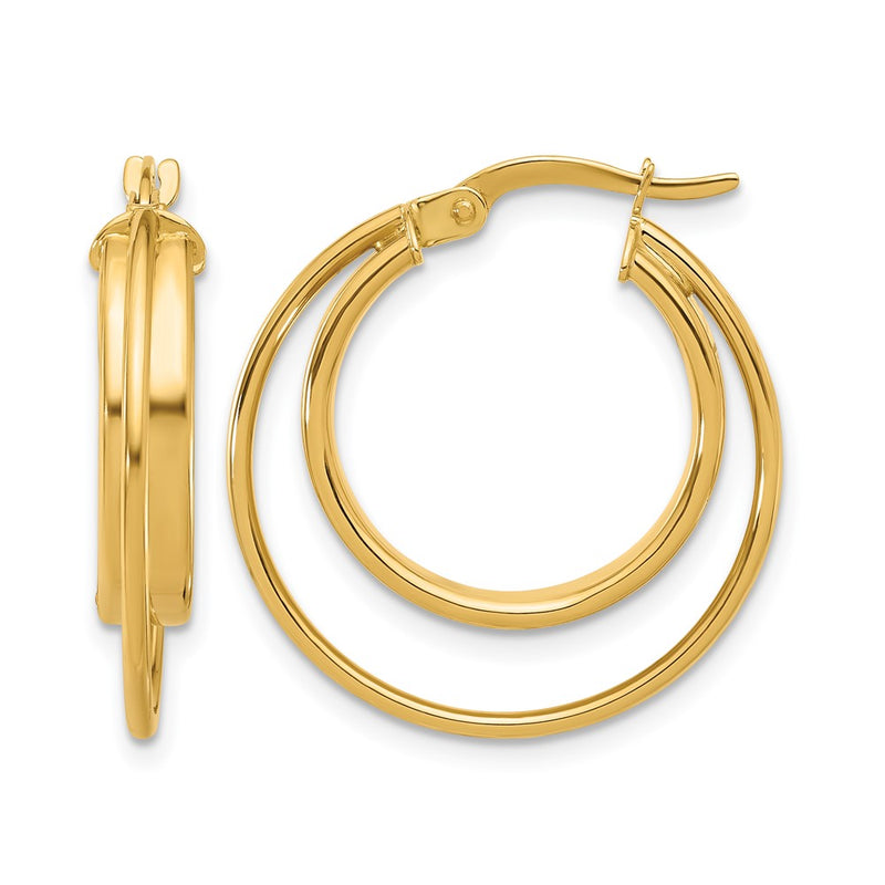 14K Yellow Gold Polished Hoop Earrings