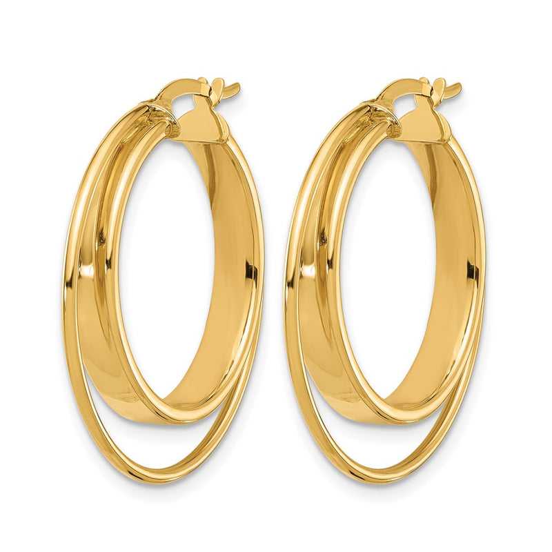 14K Yellow Gold Polished Hoop Earrings