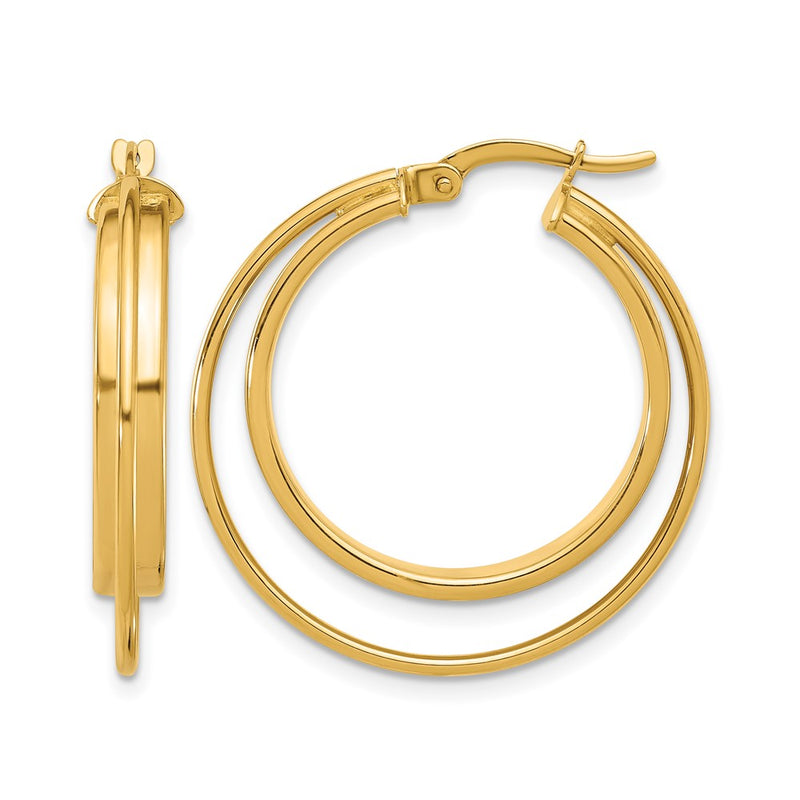 14K Yellow Gold Polished Hoop Earrings