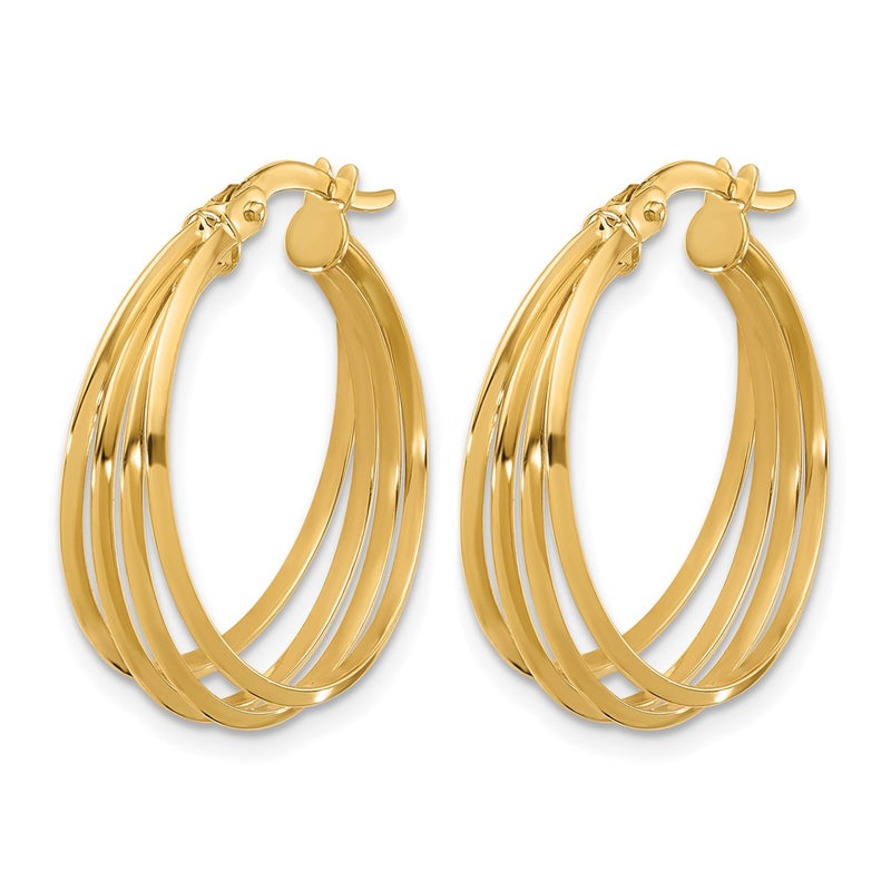 14K Yellow Gold Polished Hoop Earrings