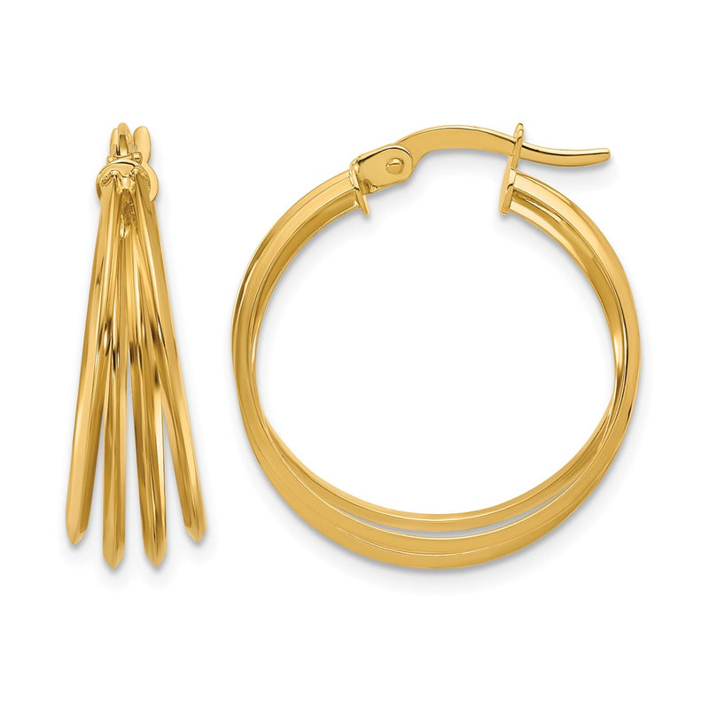 14K Yellow Gold Polished Hoop Earrings
