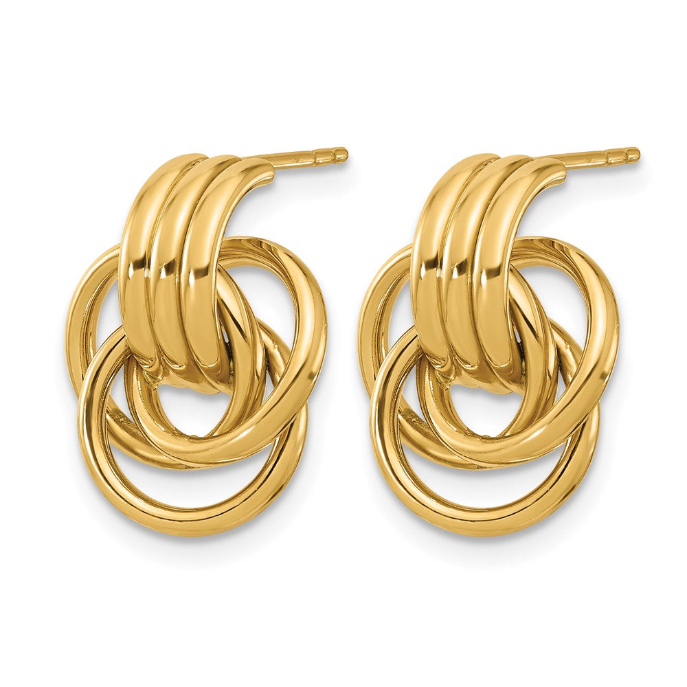 14K Yellow Gold Polished Circles Post Earrings