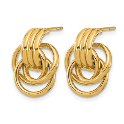 14K Yellow Gold Polished Circles Post Earrings