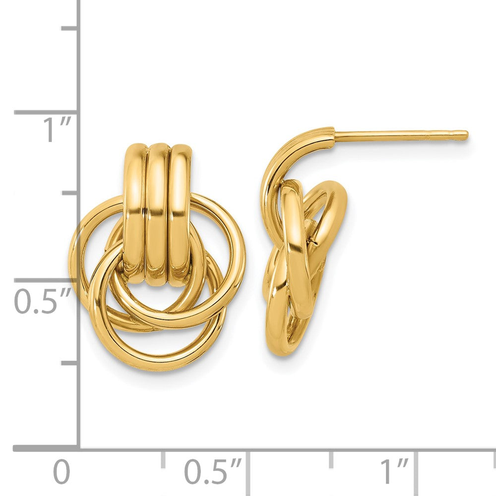 14K Yellow Gold Polished Circles Post Earrings