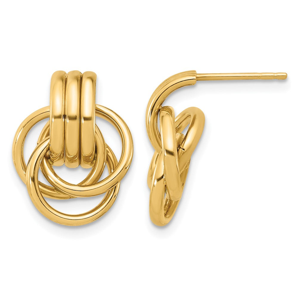 14K Yellow Gold Polished Circles Post Earrings
