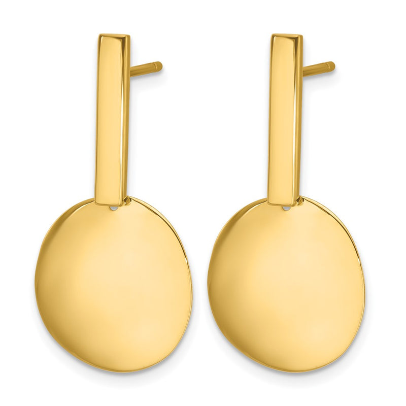 14K Yellow Gold Polished Drop Post Earrings