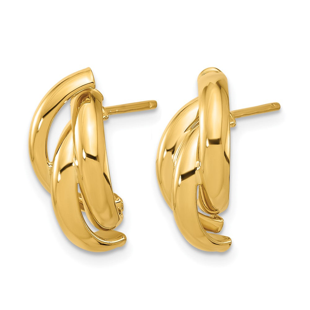 14K Yellow Gold Polished Twisted Post Earrings
