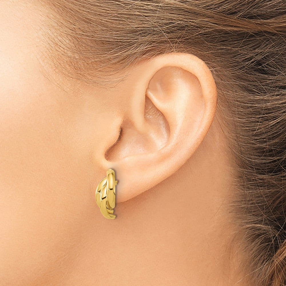 14K Yellow Gold Polished Twisted Post Earrings