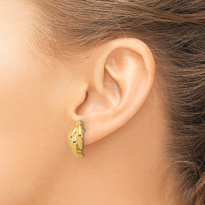 14K Yellow Gold Polished Twisted Post Earrings