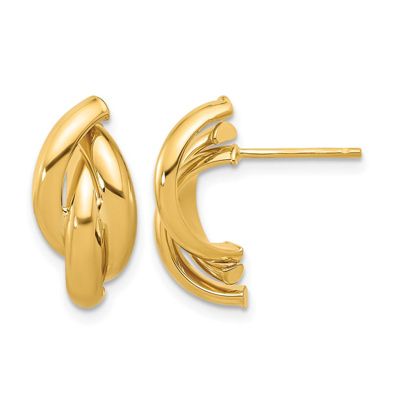 14K Yellow Gold Polished Twisted Post Earrings