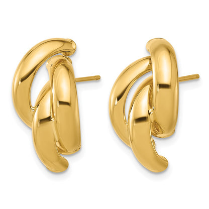 14K Yellow Gold Polished Twisted Post Earrings
