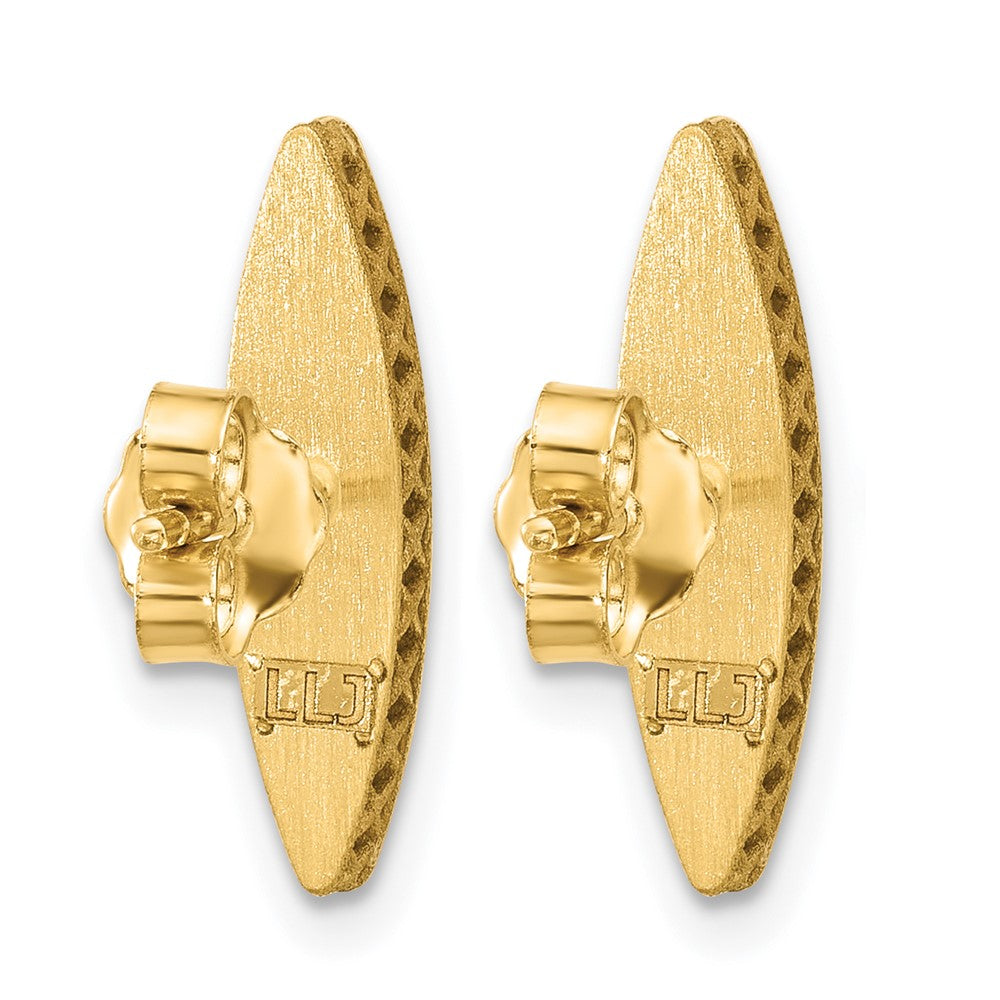 14K Yellow Gold Polished Mother Of Pearl Post Earrings