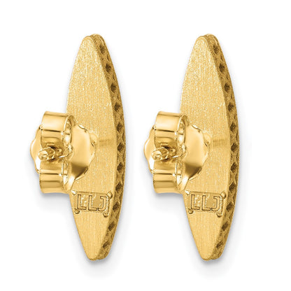 14K Yellow Gold Polished Mother Of Pearl Post Earrings