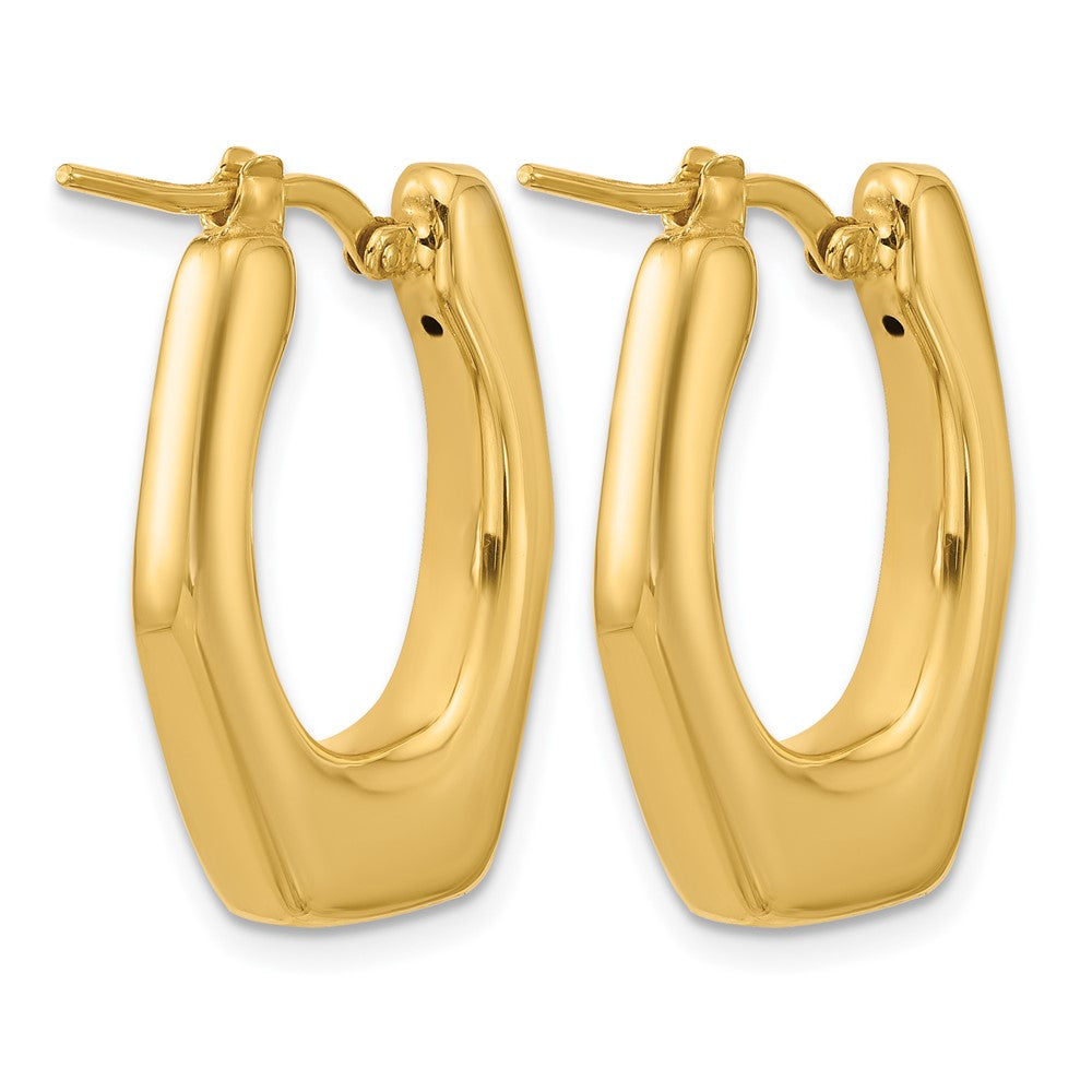 14K Yellow Gold Polished Hollow Fancy Hoop Earrings